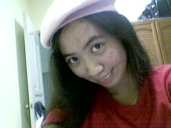 joan in dusty pink beret