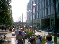 BBC workers gather outside their offices in the Media Village, West London to hold a 2 minute silence