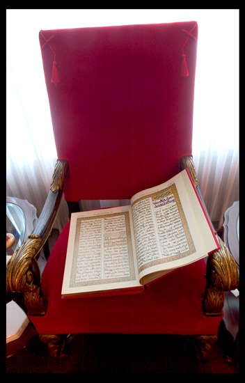 Bishop's chair and liturgy book