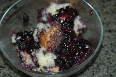 Blueberry Pudding Cake served