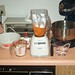 blending cantaloupe sorbet