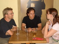 Tomi, Aatu and Johanna chatting