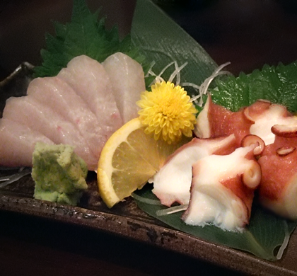 shima-aji and tako sashimi