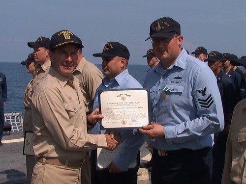 Kurt receiving the Navy Commedation Medal