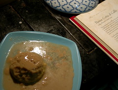 chai panna cotta - Mrs Medici's cookbook looks on in sadness