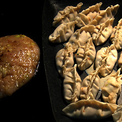 gyouza and chicken dango