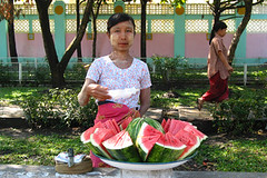 watermeloenverkooster Rangon Birma