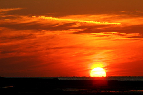 Coucher de soleil sur la mer le 7 août 2005