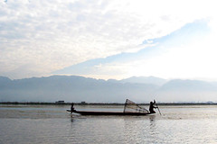 Fisherman boat on the Inle Lake