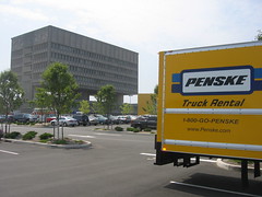 Our truck and the Pirelli Building at IKEA New Haven