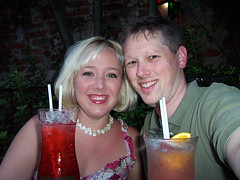 Misty & Matt sip drinks at Pat O'Brien's