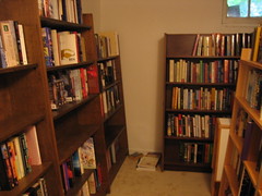 Basement library along the front row