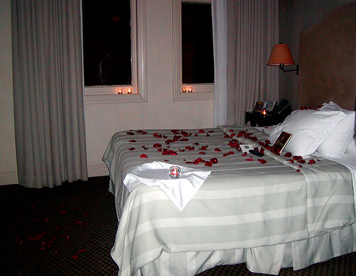 Petal covered room after Cuvee