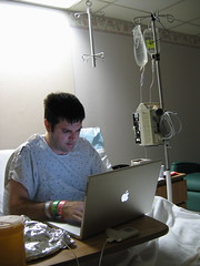 Dave blogging away at Mercy Hospital