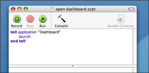 open Dashboard with AppleScript